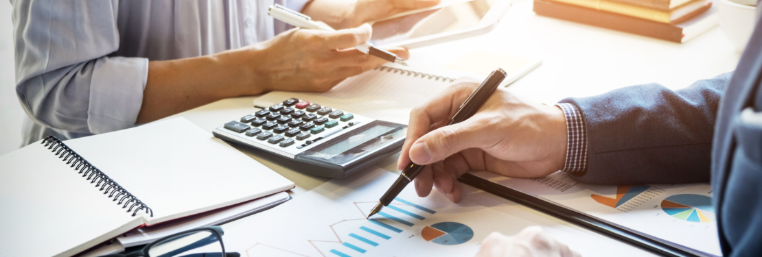 business man financial inspector and secretary making report, ca